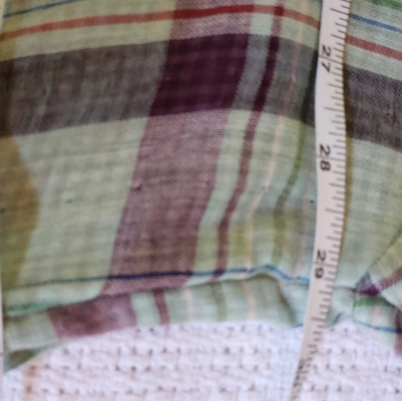 Elan Sz. L Long Sleeve Button Down Multicolored Oversized Shirt with Pocket - Picture 5 of 14